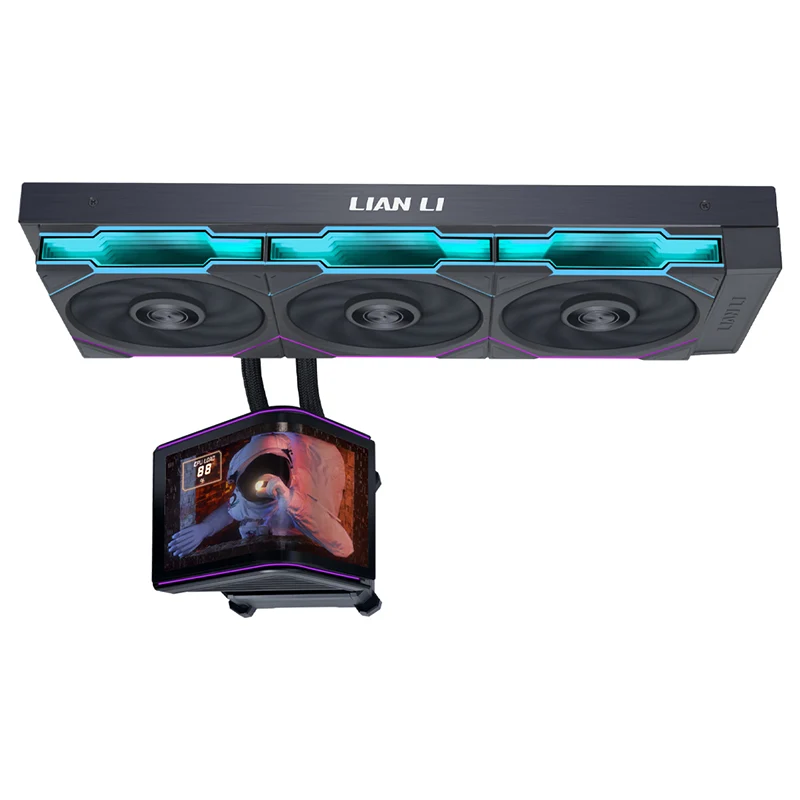 Lian Li HydroShift II OLED Curved 360TL 360mm RGB AIO Liquid CPU Cooler - Black (GHS2OLDC36TB)