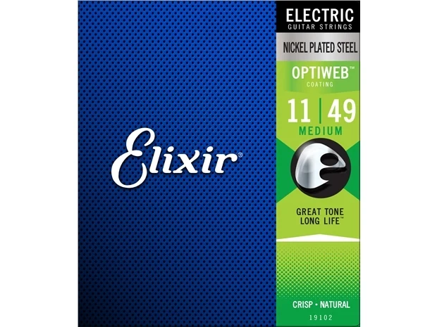 Elixir #19102 Electric Guitar Strings Optiweb Steel 11-49 Medium