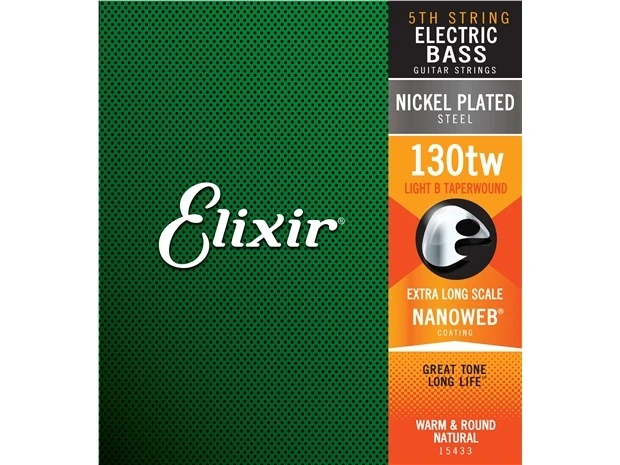 Elixir #15433 Bass Guitar Nano Steel 0.130 XL-TW Single Strings