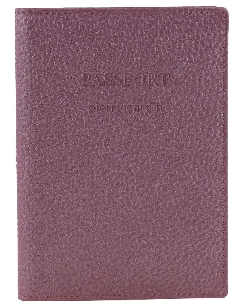 Pierre Cardin Leather Passport Holder/Cover Protected RFID Wallet Pearl