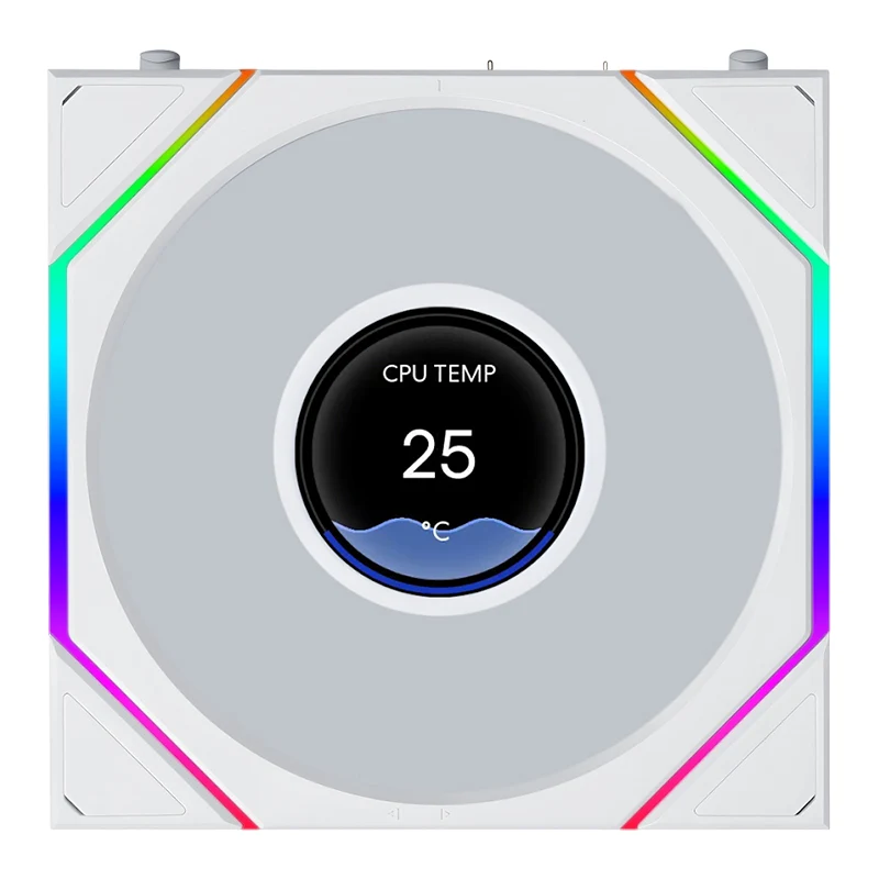 Lian Li Uni Fan TL 1.8in LCD Flex 2.4GHz Wireless 120mm ARGB Fan - White (12TLLCD1F1W)