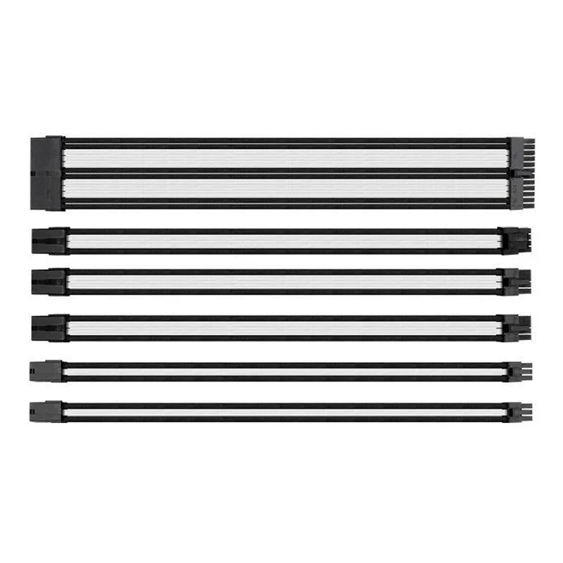 Thermaltake AC048CN1NANA1 TTMod Sleeved Extension Cable Kit (White and Black)