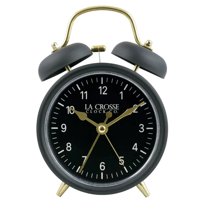 La Crosse 617-3314BG Metal Twin Bell Alarm Clock