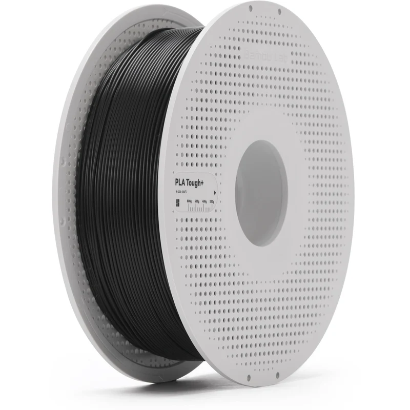 Bamulab PLA Tough+ 3D Printer Filament With Spool (Black) [1kg]