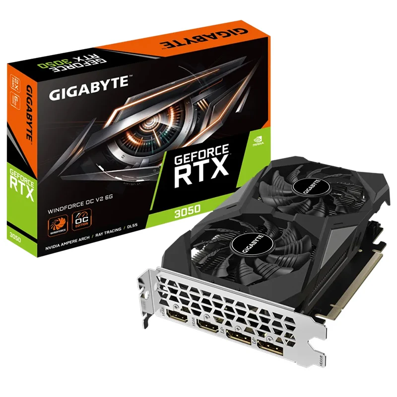Gigabyte GV N3050WF2OCV2 6GD GeForce RTX 3050 WindForce OC V2 6G Graphics Card