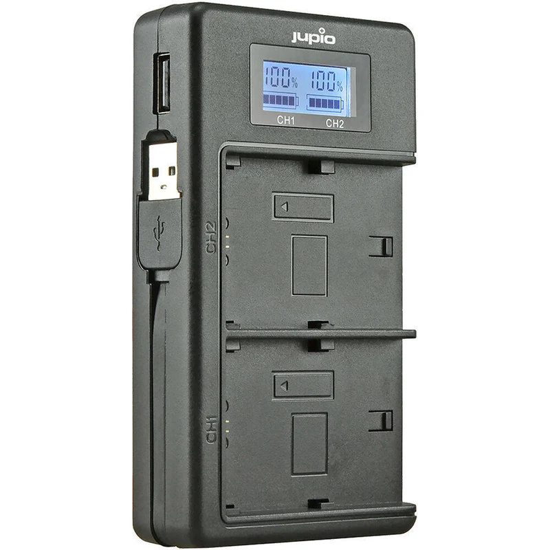 Jupio Dedicated Duo USB Charger with LCD For Nikon EN-EL14A Batteries