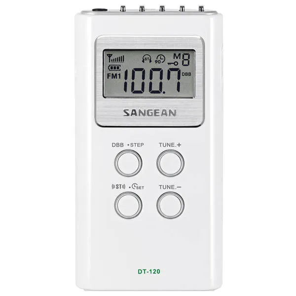 Sangean DT-120 Pocket Analogue Radio - White