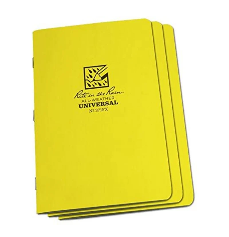 Rite in the Rain Stapled 4.625 x 7 Field Flex Notebook Universal 3 Pack - Yellow
