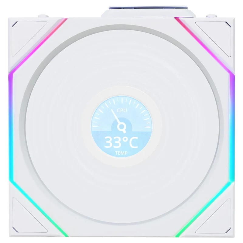 Lian Li Uni Fan TL LCD 120 Wireless Reverse Blade Fan - White (12RTLLCD1W1W)