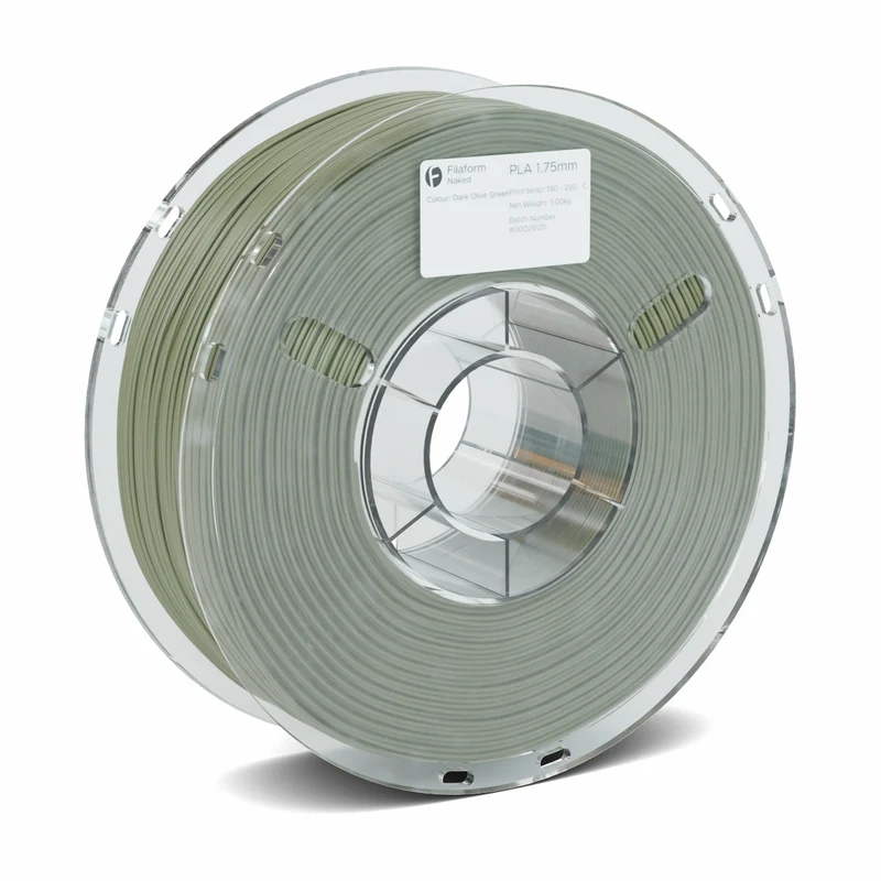 Filaform Naked PLA 3D Printer Filament 1.75mm 1kg (Dark Olive Green)