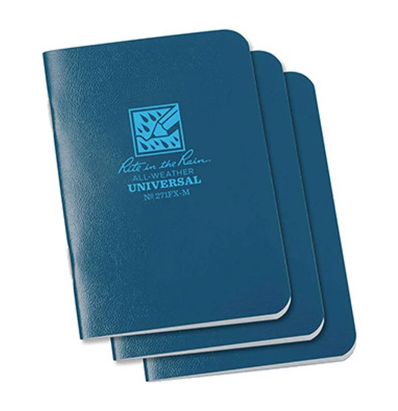 Rite in the Rain | Mini Stapled 3.25 x 4.625 Field Flex Notebook - Universal - 3 Pack - Blue - 3 Pack
