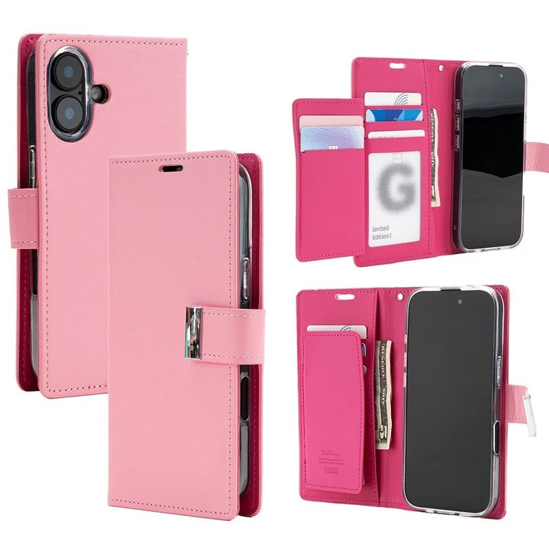 Goospery Rich Diary for iPhone Air - Pink, Non-Magsafe