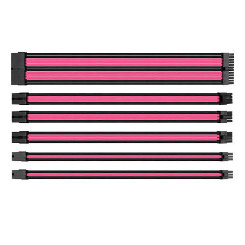 Thermaltake TTMod Sleeved Extension Cable Kit - Pink and Black (AC-046-CN1NAN-A1)