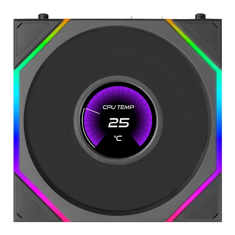 Lian Li Uni Fan TL Flex 1.8in LCD 2.4GHz Wireless 120mm ARGB Fan - Black (12TLLCD1F1B)