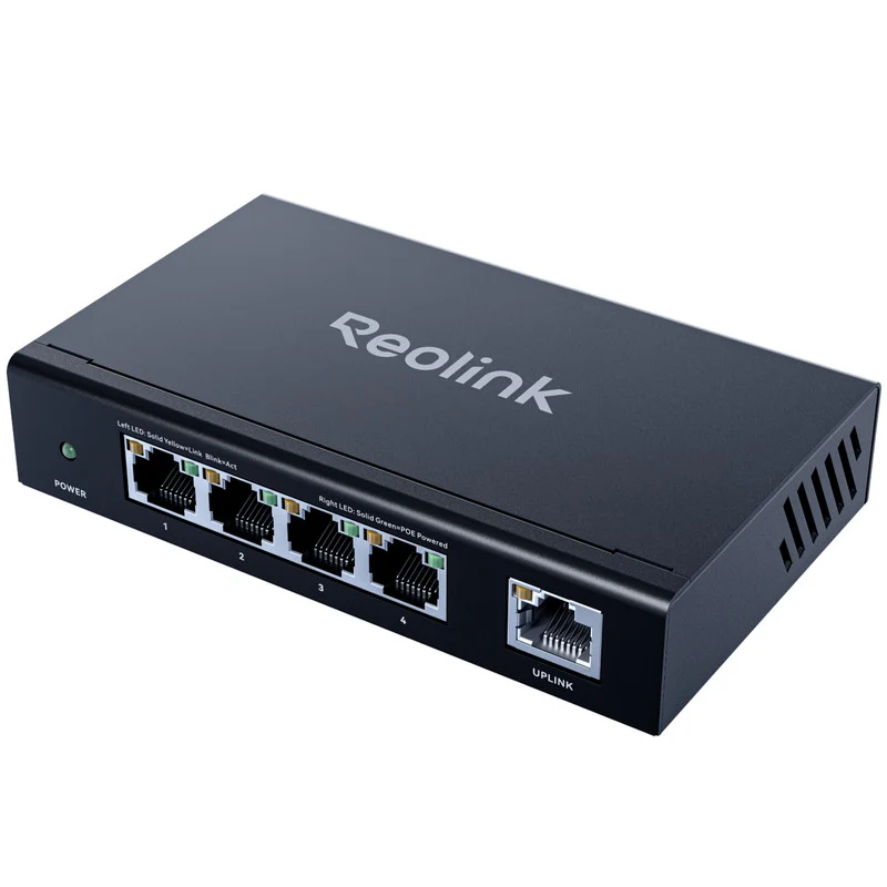 Reolink 5-Port Gigabit PoE Switch with 65W Power Budget - RLA-PS1E