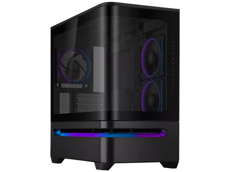 ASUS Prime AP202 ARGB Curved Tempered Glass Mid-Tower Case - Black