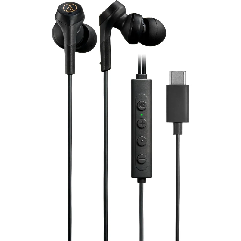 Audio-Technica ATH-CKS330NC USB-C Wired Noise Cancelling In-Ear Headphones (Black)