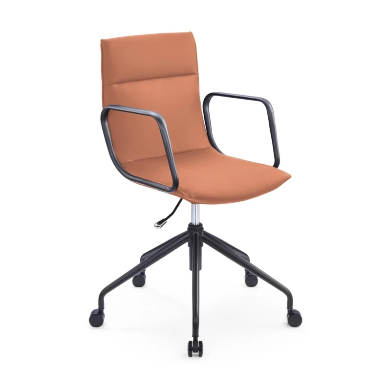 Sabia Maison Pre-Assembled Chair Leather-Like Upholstered Meeting Room (Tan)