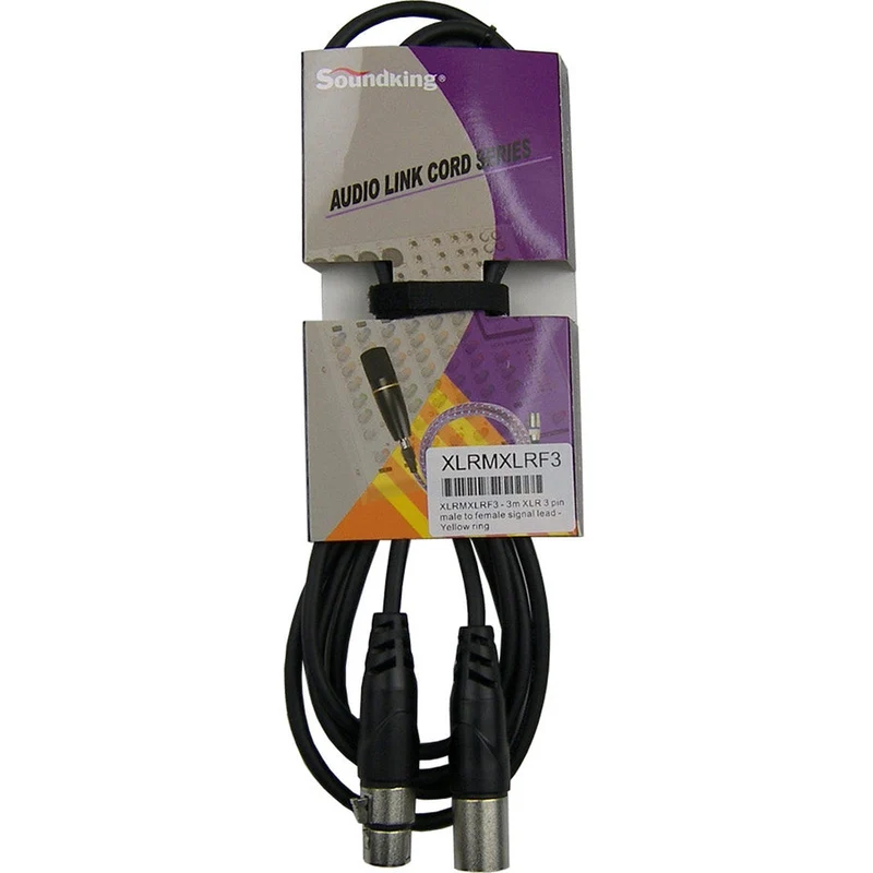 SoundKing XLRMXLRF3 - 3m XLR 3 pin male to female signal lead
