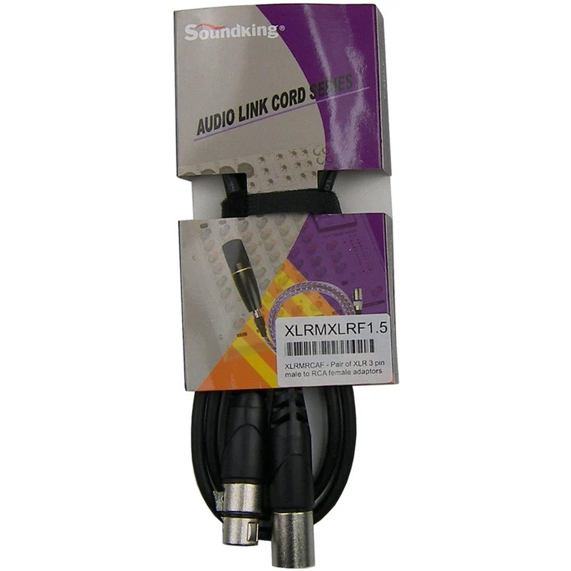 SoundKing XLRMXLRF1.5 - 1.5m XLR 3 pin male to female signal lead