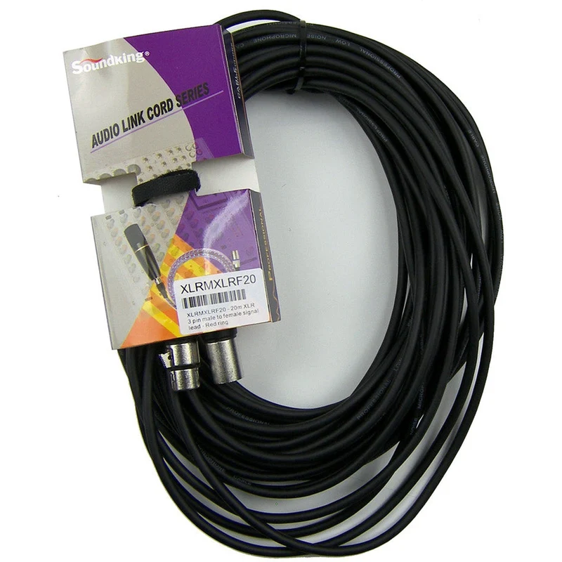 SoundKing XLRMXLRF20 - 20m XLR 3 pin male to female signal lead