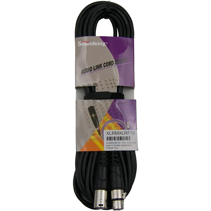 SoundKing XLRMXLRF10 - 10m XLR 3 pin male to female signal lead