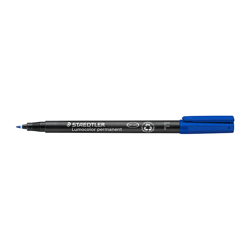 Staedtler Lumocolour 0.6mm Fine Permanent Pen (Blue) [Box 10]