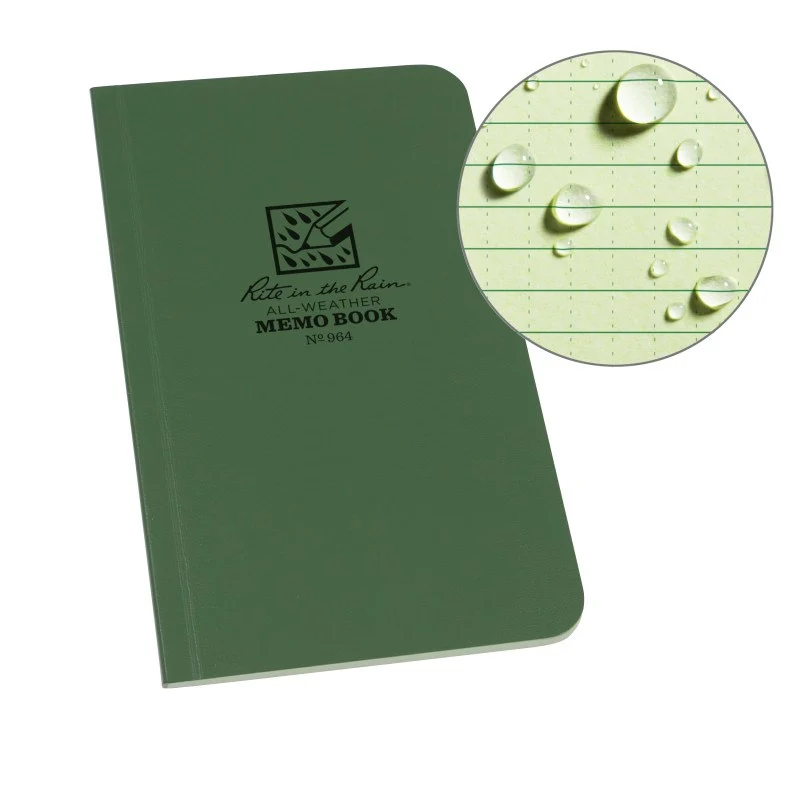Rite in the Rain | Bound Soft Cover 3.125 x 6 Field Flex Book - Universal - Green
