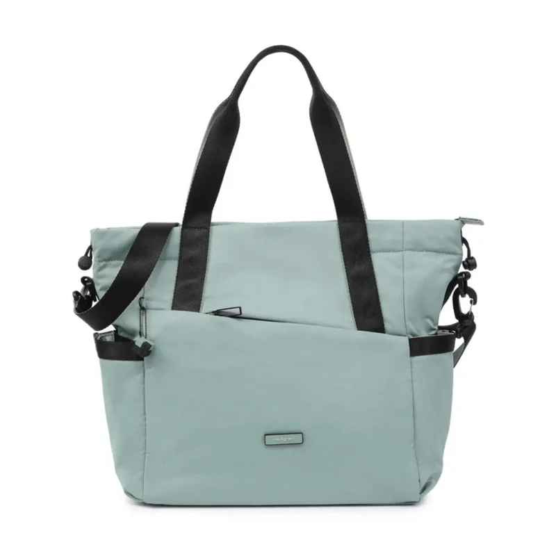 Hedgren Galactic Shoulder Tote Bag Water Repellent Polyester Green Milieu
