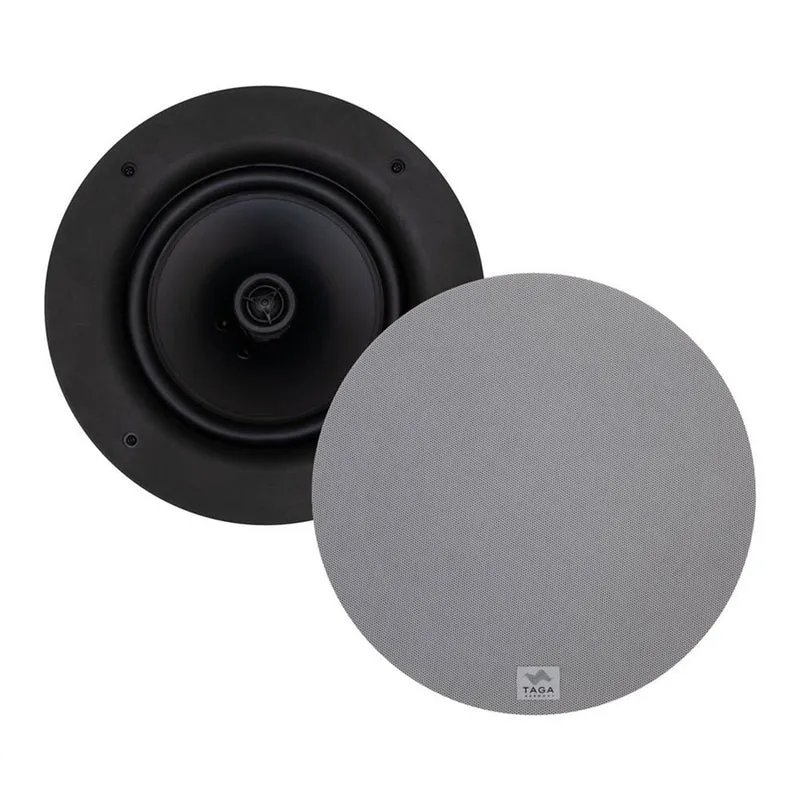 TAGA Harmony 8" 2-Way In-Ceiling Speakers Pair (White)