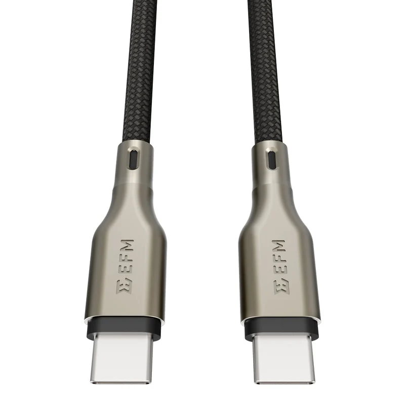 EFM 140W Pro Power and Data USB-C Cable - With 2M Braided Cable - Black