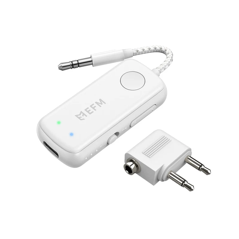 EFM Bluetooth Audio Adaptor with Universal Wireless Compatibility (White)