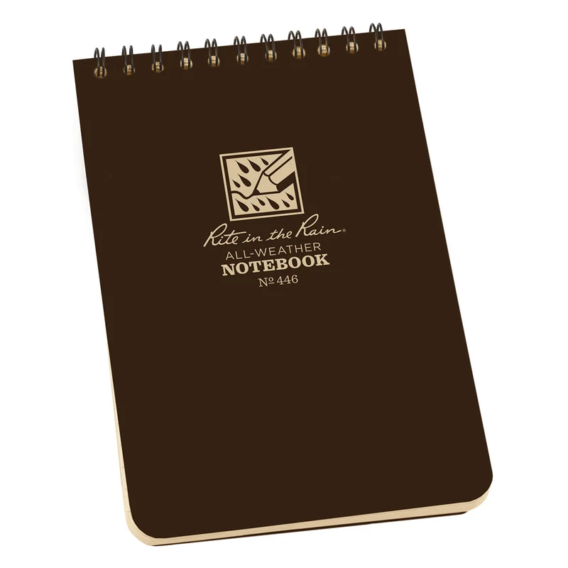 Rite In The Rain Top Spiral 4 X 6 Polydura Notebook - Universal - Brown