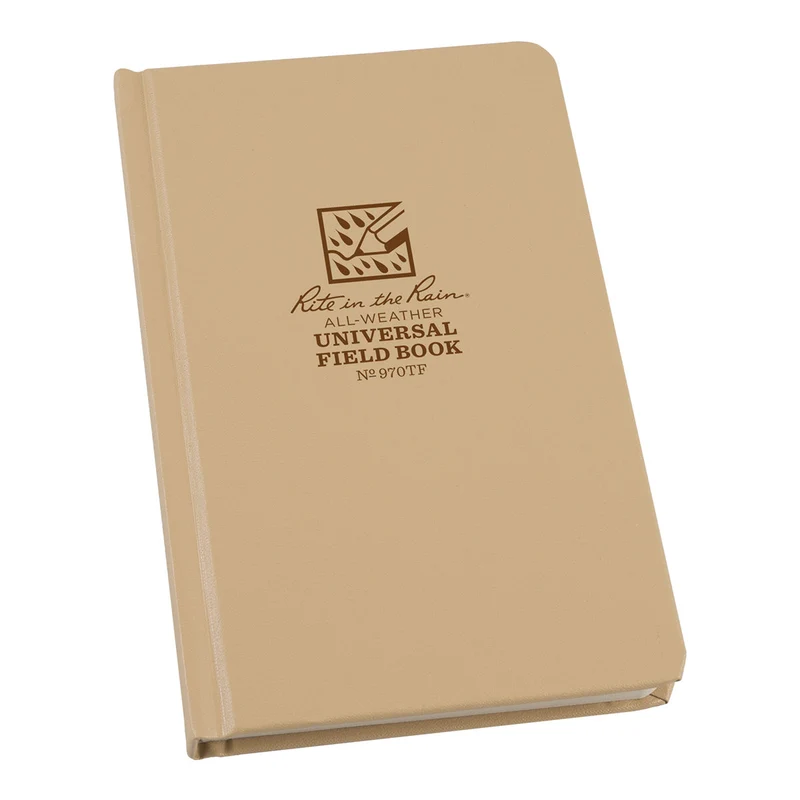 Rite In The Rain Bound Hard Cover 4.375 x 7.25 Fabrikoid Book - Universal - Tan