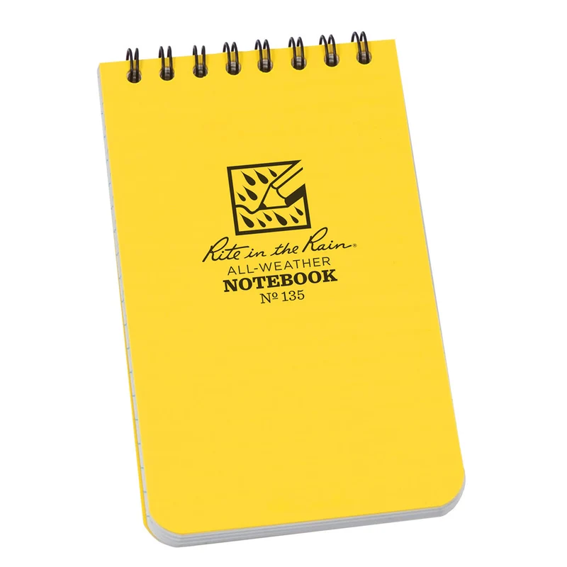 Rite In The Rain Top Spiral 3 X 5 Polydura Notebook - Universal - Yellow